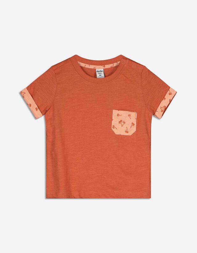 T-shirt - Taschina sul petto - rosso scuro
