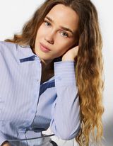 Bluse - Streifen - hellblau