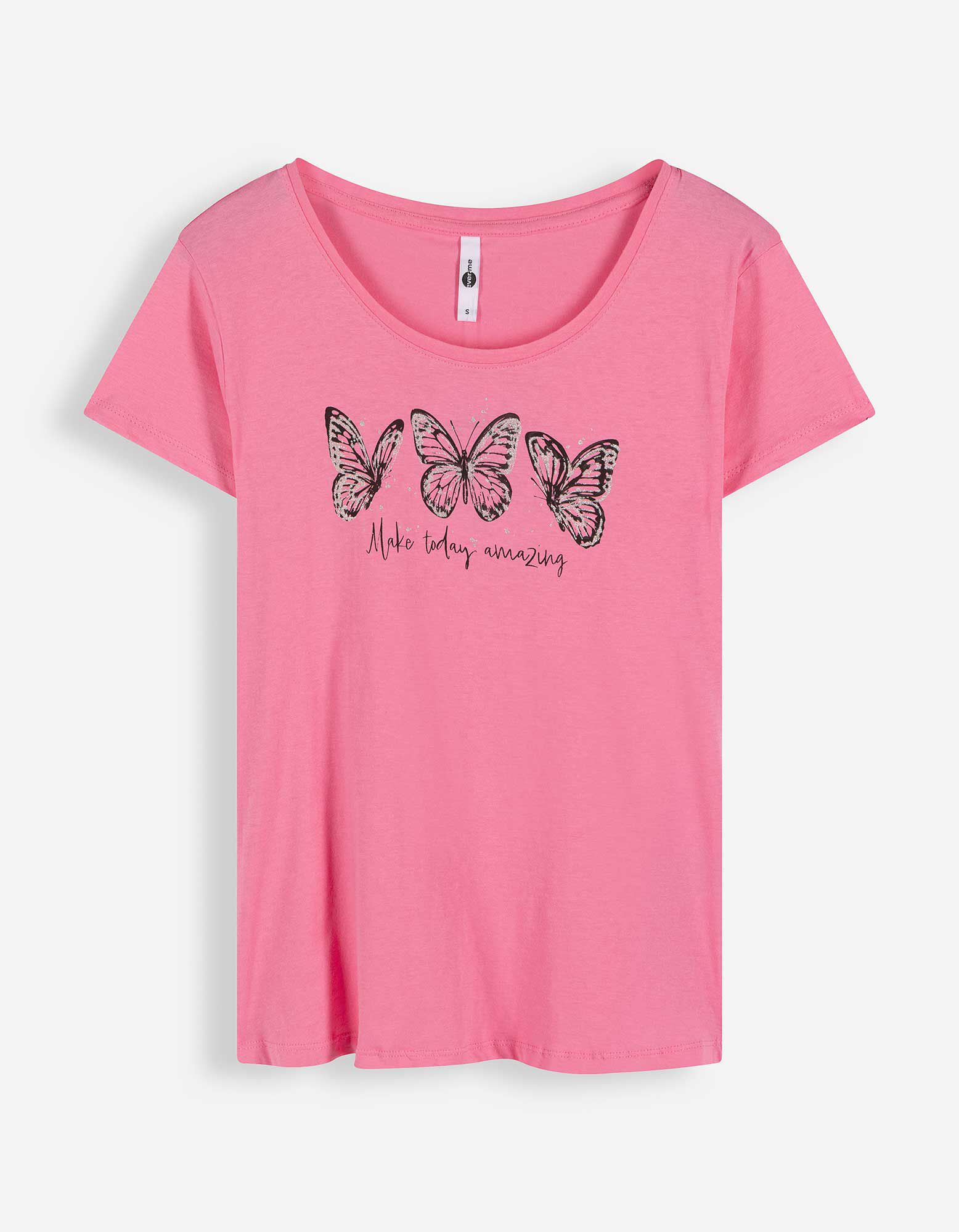 T-shirt - Imprim&eacute; scintillant - rose
