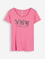 T-shirt - Imprim&eacute; scintillant - rose