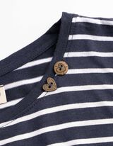 Tričko s dlouhým rukávem - Ozdobné knoflíky - tmave modra