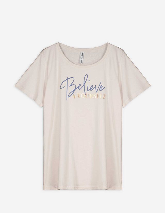 T-Shirt - Frontprint - beige