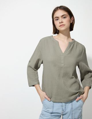 Bluse - einfarbig - hellgrün Bluse - einfarbig - hellgrün
