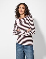 Langarmshirt - Baumwolle - dunkellila