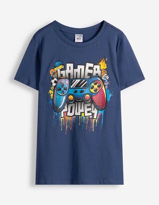 T-Shirt - Frontprint - Dunkelblau