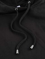 Pulover s kapuco - Kapuca z zatezno vrvico - crna