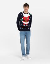 Sweter z dzianiny - Boże Narodzenie - ciemny niebieski