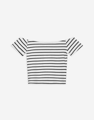 T-Shirt - Schulterfrei - wei&szlig;