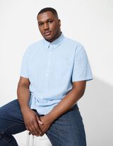 Hemd - Meliert - blau