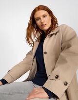 Mantel - Baumwoll-Mix - hellbraun