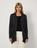 Longcardigan - Feinstrick - Schwarz