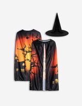 Halloween-Set - Allover-Print - schwarz