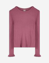 Strickshirt - Rippenstruktur - dunkelrot