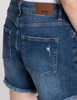 Kratke traperice - High Waist - plava