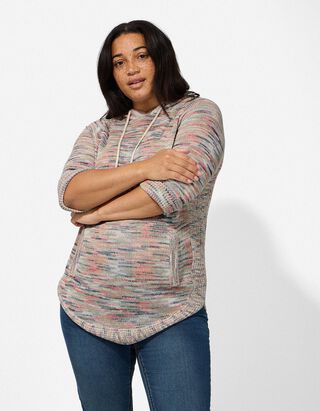 Mikina s kapuc&iacute; - Tř&iacute;čtvrtečn&iacute; ruk&aacute;vy - bronzova