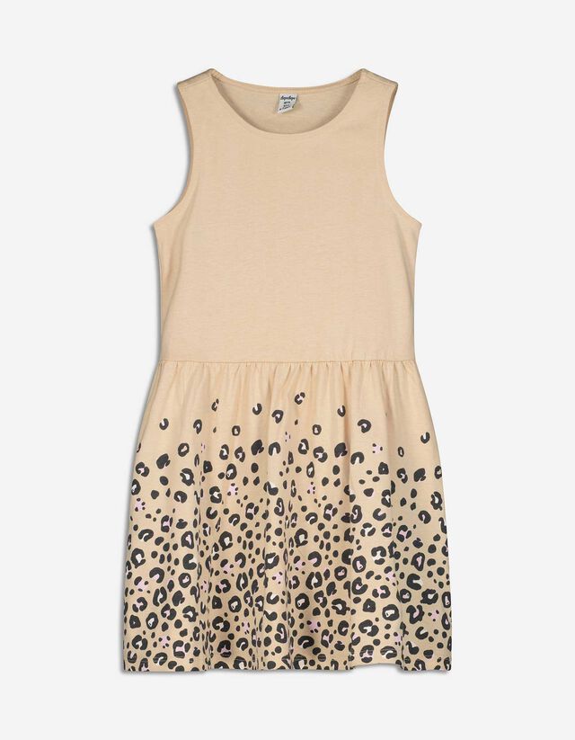 Jurk - Dierenprint - beige