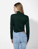 Langarmshirt - Rollkragen - gr&uuml;n