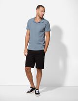 Poloshirt - Waffelstruktur - hellblau