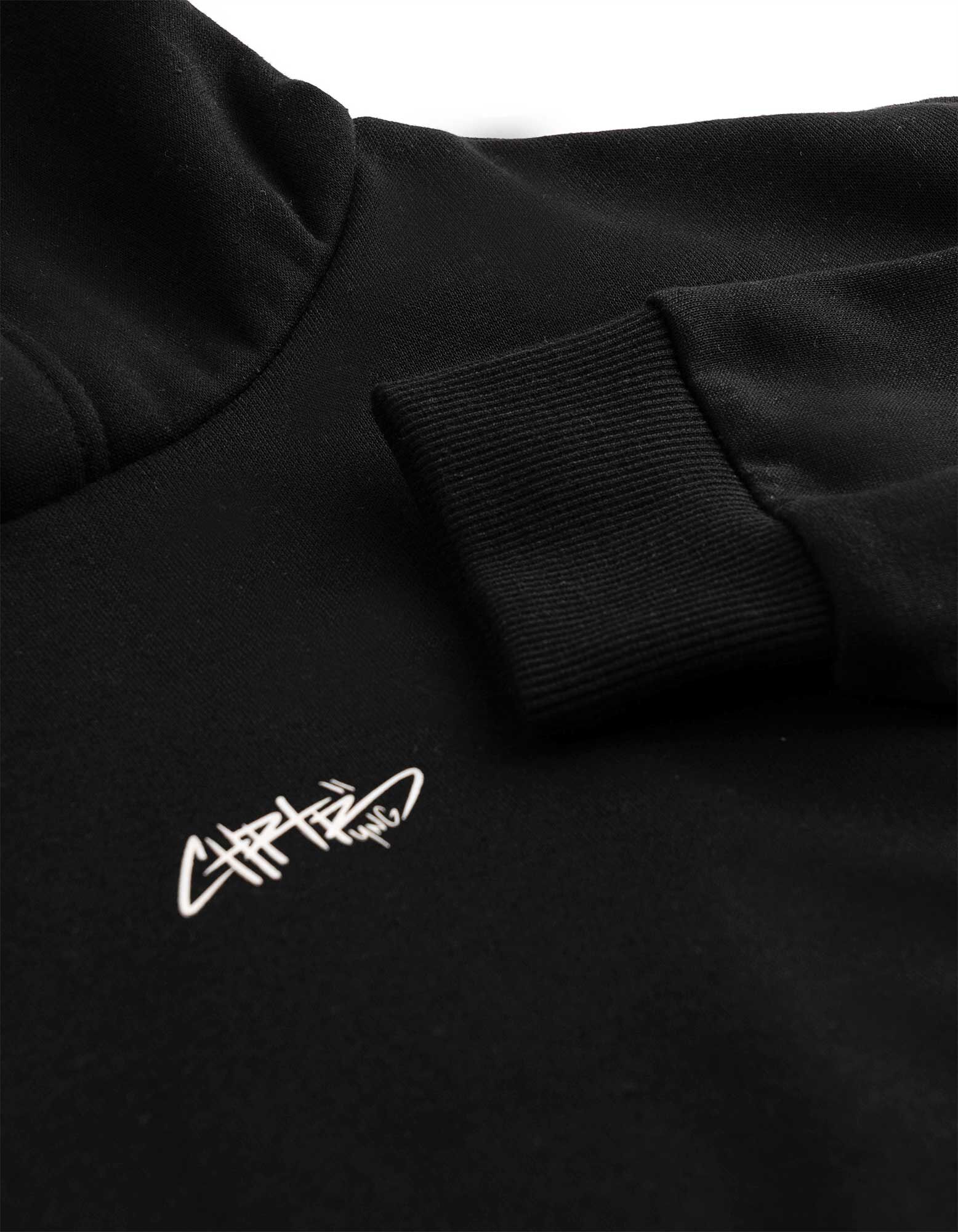 Mikina s kapucňou - Oversized Fit - Čierna