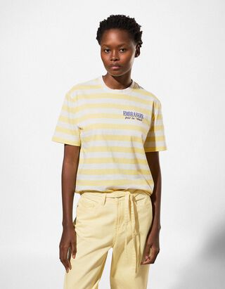 T-Shirt - Frontprint - gelb