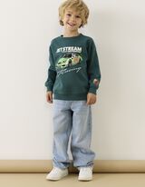 Sweatshirt - Print - Donkergroen