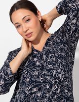 Palaidinė-marškiniai - Ištisinis raštas - tamsiai melynas