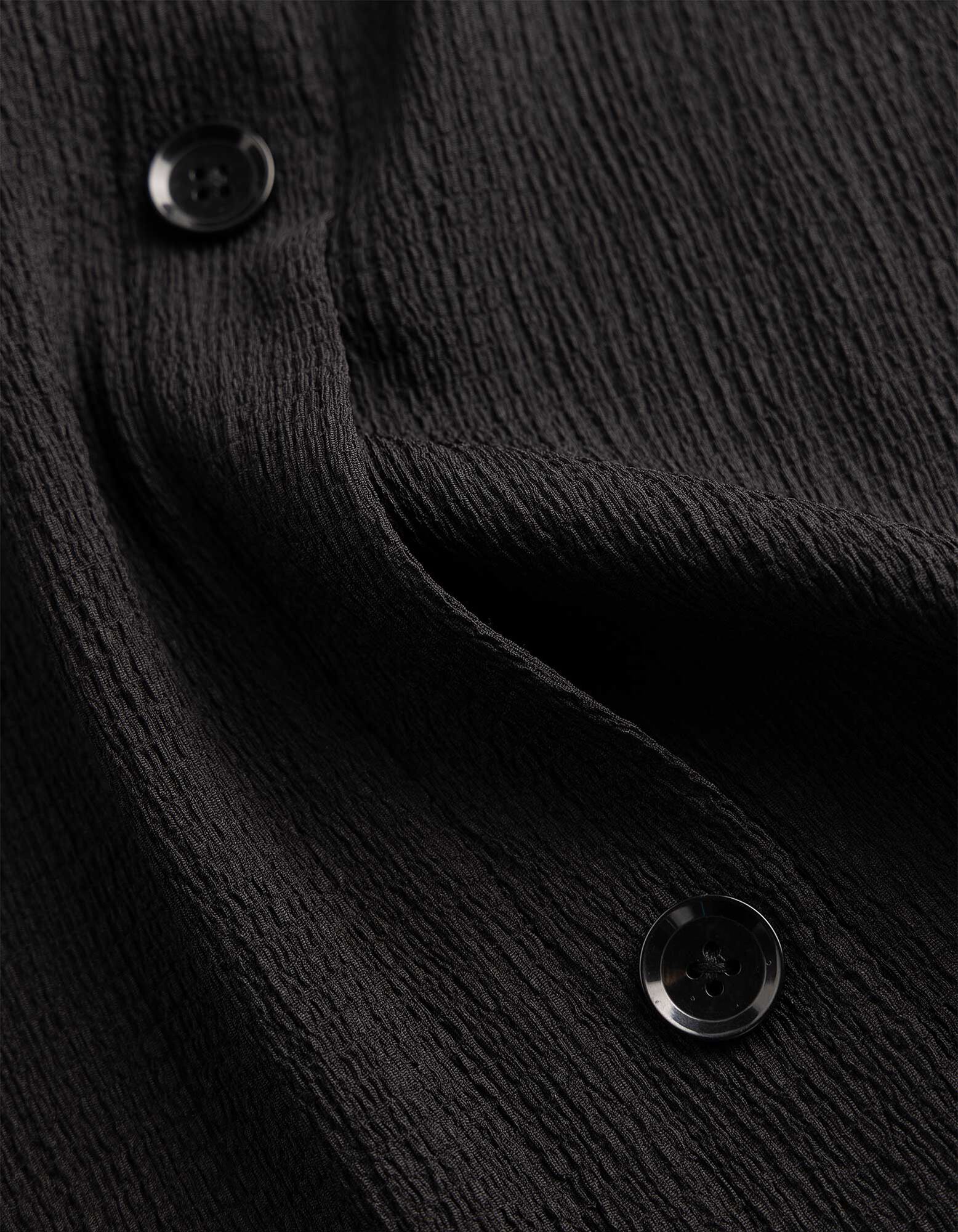 Blusenshirt - Knopfleiste - Schwarz