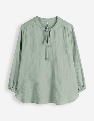 Bluse - einfarbig - Petrol
