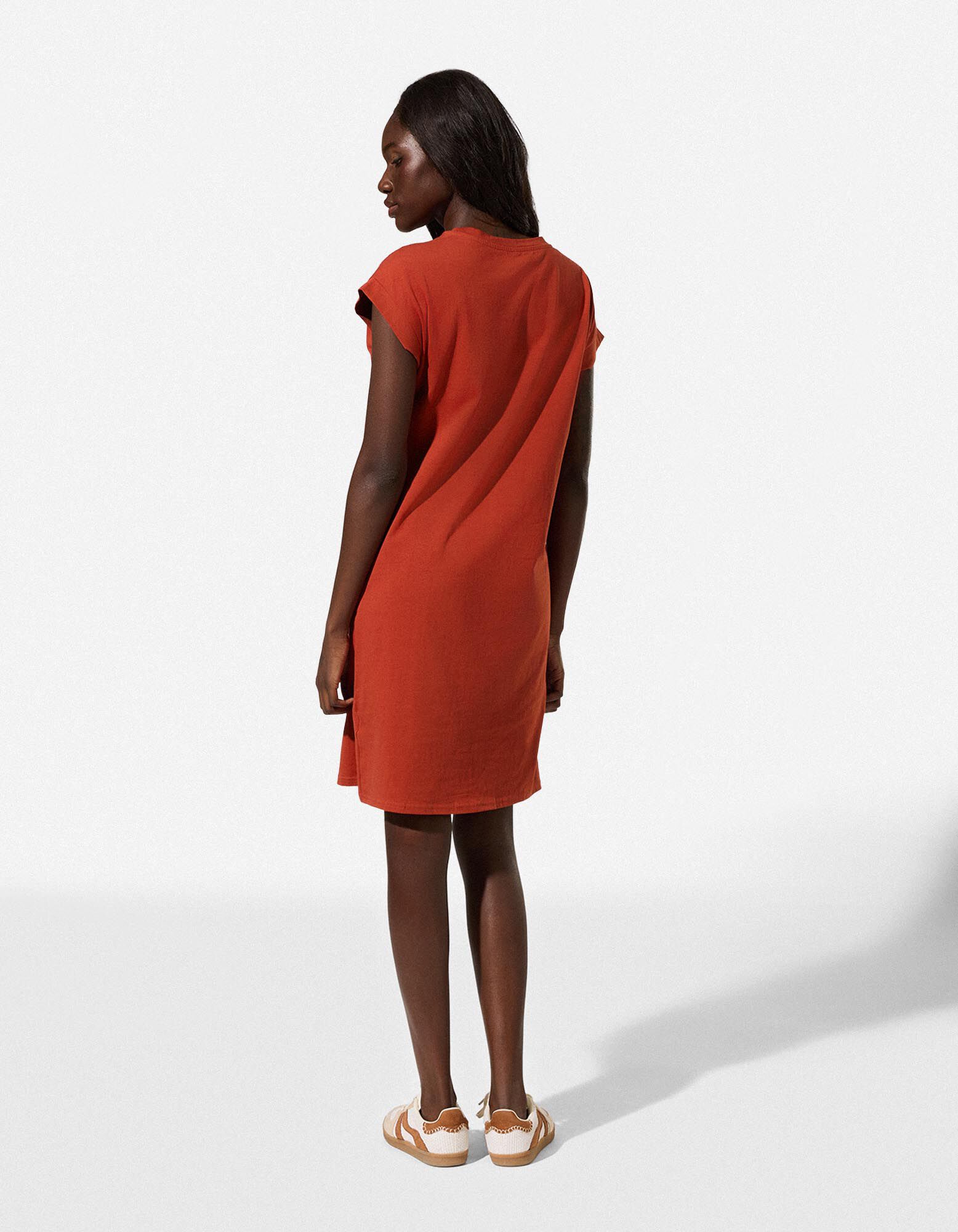 Kleid - gerade geschnitten - Rost