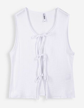 Bluse - einfarbig - wei&szlig;