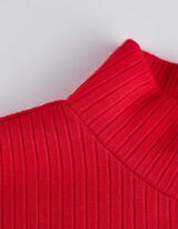 Top - Geribde structuur - donkerrood