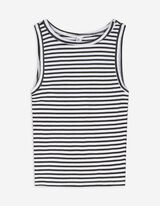 Cropped top - Strepen - wit
