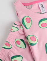 Pyjama Set aus Shirt und Shorts - Allover-Print