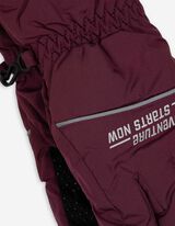 Skihandschuhe - Reflektor - dunkelrot