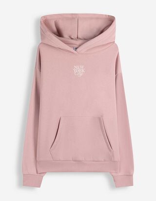 Hoodie - Print - Lichtroze