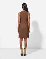 Rochie - Top fără m&acirc;neci - Maro deschis