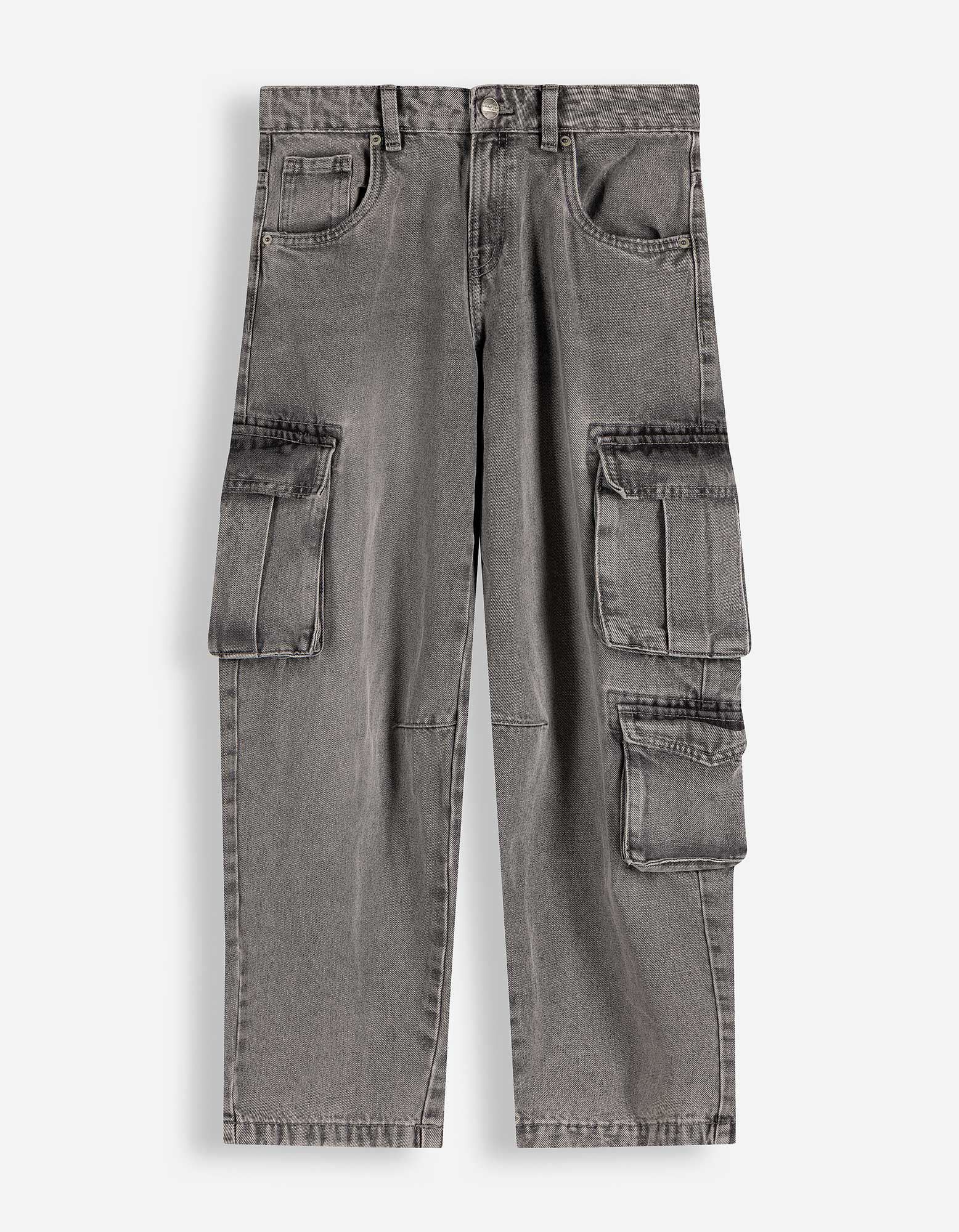 Pantalon cargo - Coupe ample - Gris