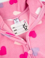 Pulover din fleece - Imprimeu allover - Roz