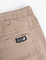 Kelnės su kišenėmis - Įvertas raištelis apačioje - sviesiai rudas