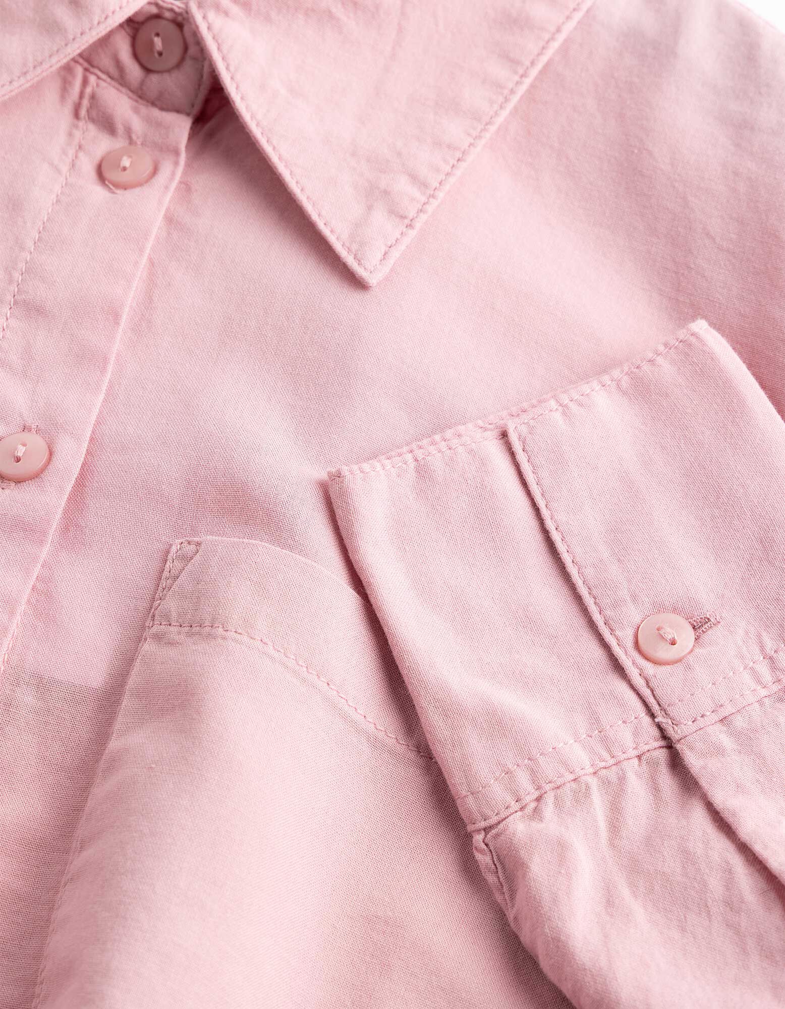 Overhemdblouse - Zachte touch - Lichtroze