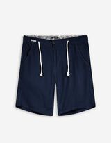 Pantaloncini chino - Misto lino - blu scuro