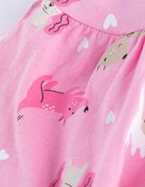 Abito - Motivo allover - rosa fucsia