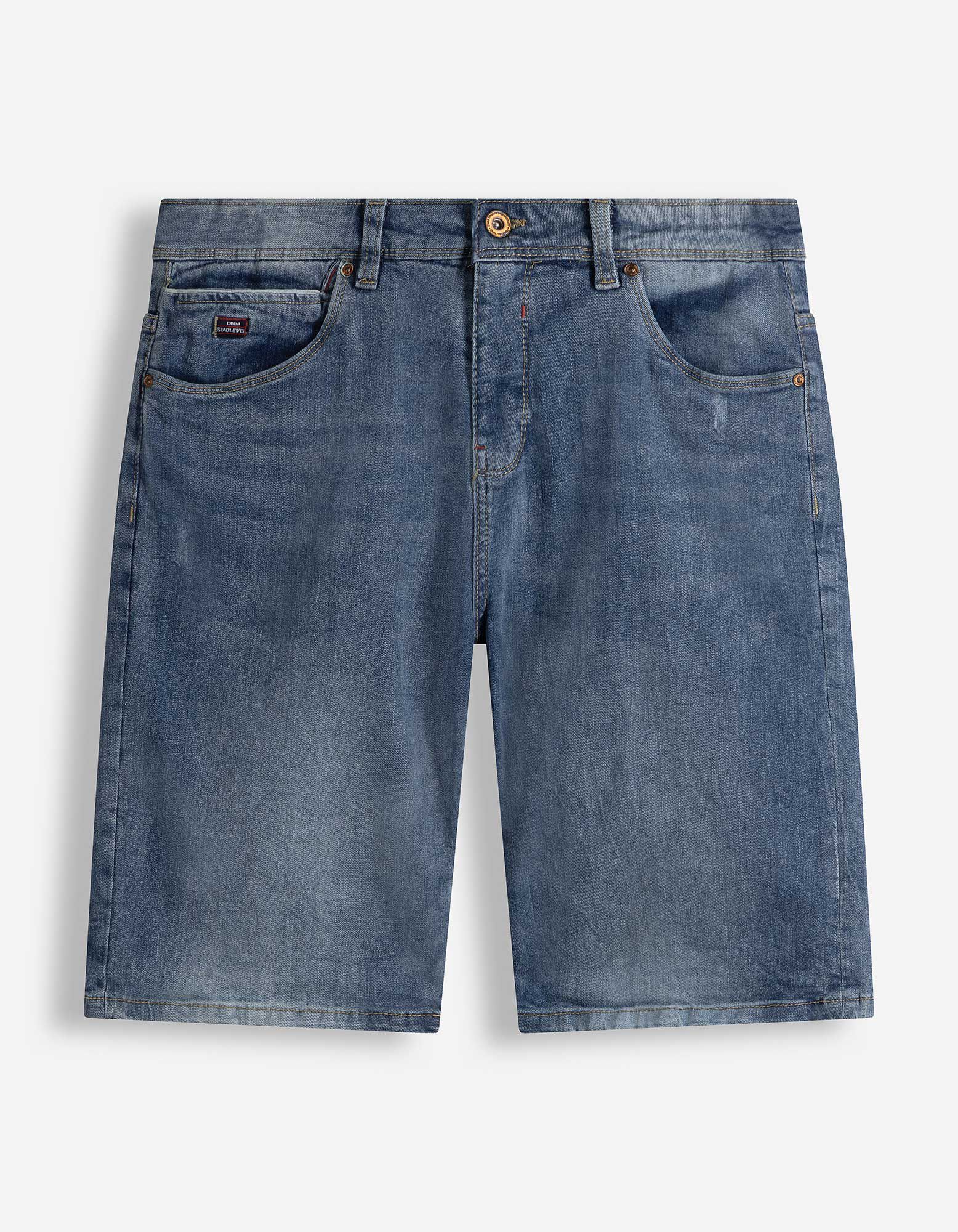 Jeansshorts - dark blue denim - Hellblau
