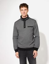 Sweatshirt - Stehkragen - schwarz