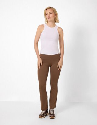 Leggings - Rippenstruktur - Braun