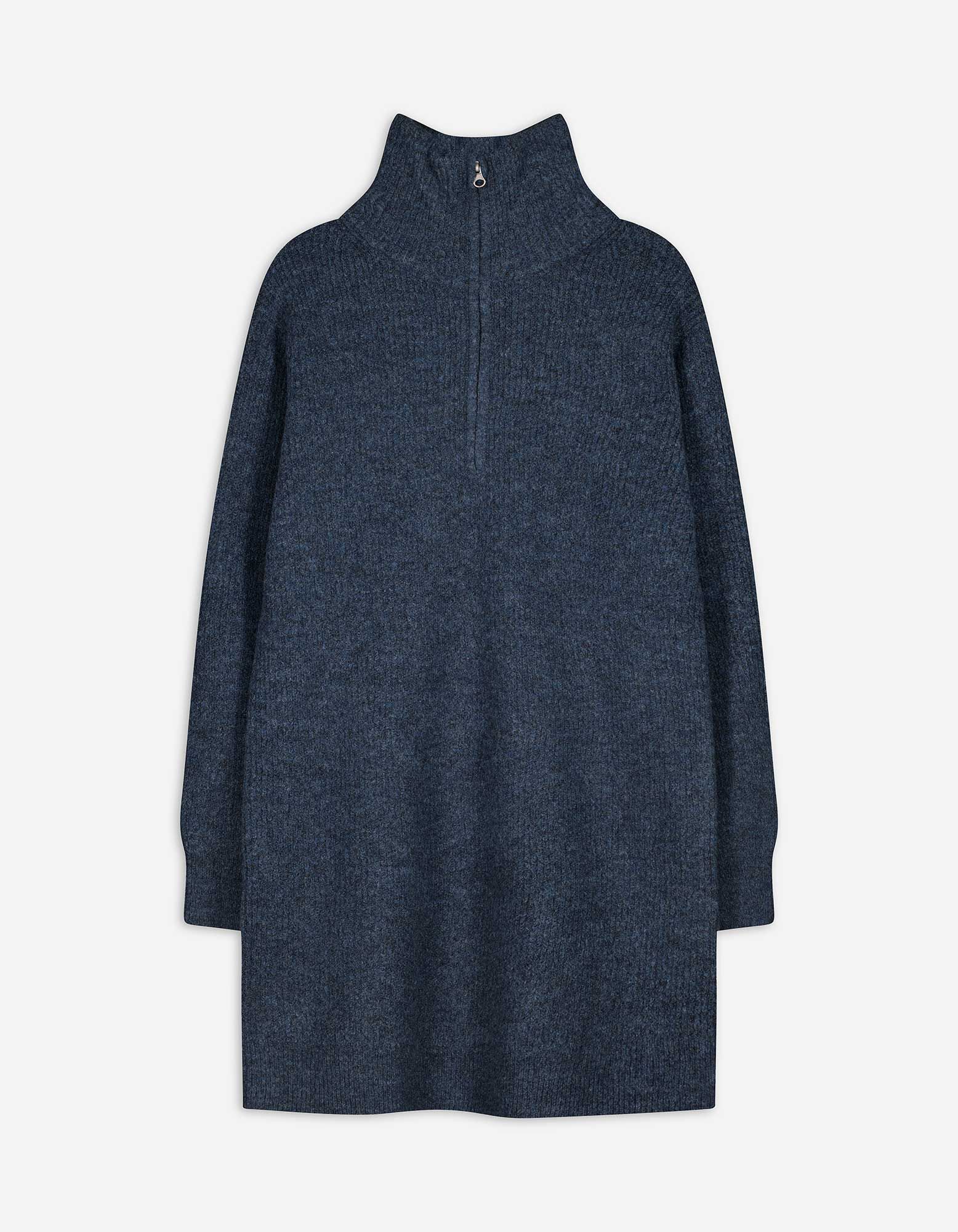 Robe - Col roul&eacute; - bleu fonc&eacute;