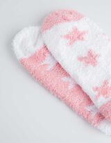 Kényelmes zokni és alvómaszk készlet - Plüss - rozsaszin