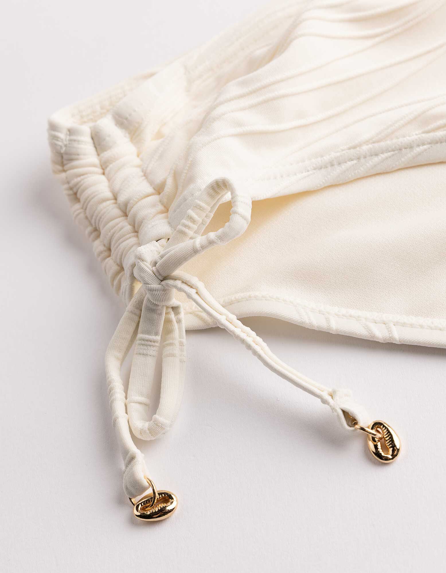 Short de bain - Mati&egrave;re structur&eacute;e - beige