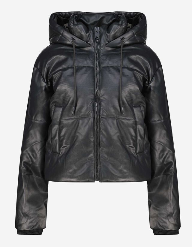 Damen Steppjacke - Lederoptik