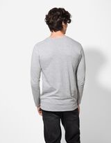 Tričko s dlouhým rukávem - Melírované - seda